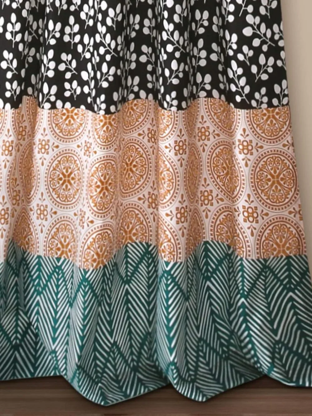 Bold Bohemian Boho Global Decor Style Pair of 2 Curtain Panels 52 x 84 NIP NEW